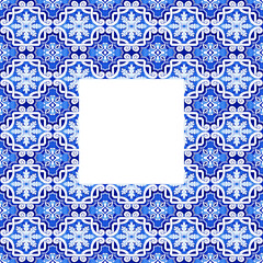 Square Portuguese Azulejos Tile Frame Border
