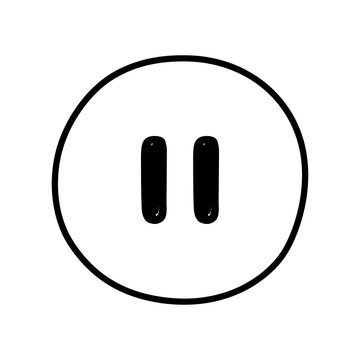 Hand drawn doodle icon - pause