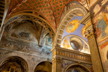 Church low angle painted interior Toscany Italia