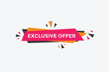 Exclusive offer Colorful label sign template. Exclusive offer symbol web banner
