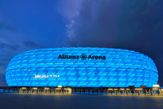 Night view on Alianz Arena, Munich