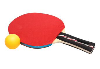 Table tennis racket with a ball