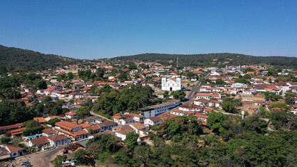 Fototapeta premium Panoramic view of the historic district of Pirenopolis city in the heart of Goias, Brazil 