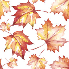 Fall leaves seamless pattern
