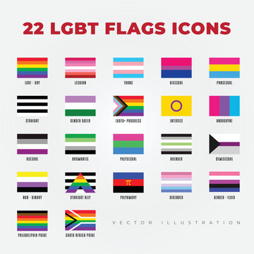 Lgbt Flags Icons in Color Style