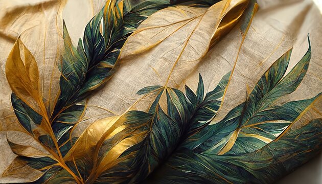Raster illustration of flowers in the style of romanticism. Bouquet of dried flowers, bud, leaves, palm tree. Background in pastel colors. Phytology concept. 3D artwork raster background for business