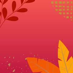 Autumn background. Fall season banner with leaves. Abstract floral poster design. Sale, Thanksgiving concept with leaves. Vector illustration.