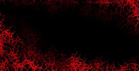 Blood red ink splat overlayed with black abstract banner