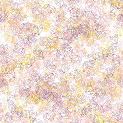Fototapeta premium Fantasy messy freehand doodle geometric shapes seamless pattern. Infinity ditsy scribble abstract card, layout. Creative background. Textile, fabric, wrapping paper.
