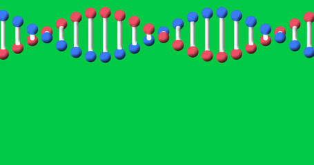 Image of dna strand spinning with copy space over green screen