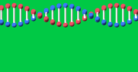 Image of dna strand spinning with copy space over green screen