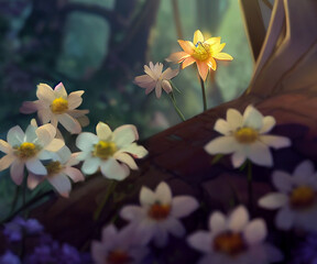 Naklejka na ściany i meble amazing spring flowers