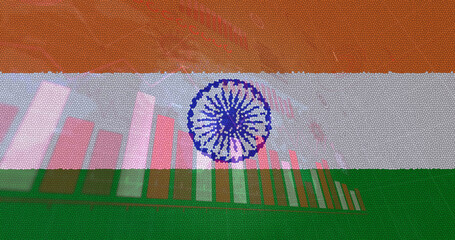 Composition of covid 19 cells and statistics over indian flag