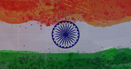 Composition of covid statistics recording over indian flag