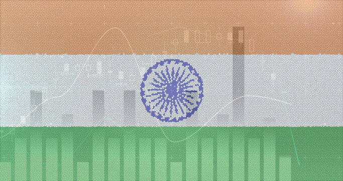 Composition Of Covid 19 Statistics Over Indian Flag