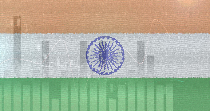 Composition Of Covid 19 Statistics Over Indian Flag