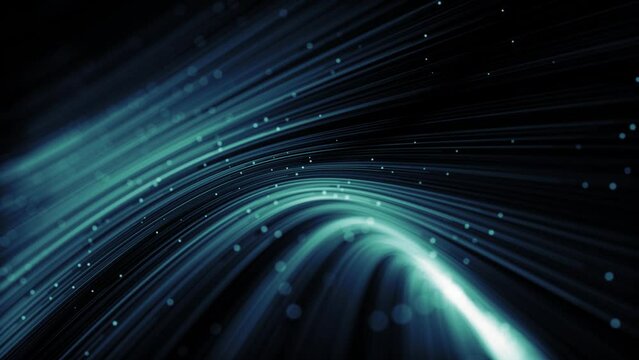 Abstract Flowing Digital Lines Background/ Abstract Flowing Digital Lines Background/
4k animation of an abstract technology wallpaper background of flowing particle lines and nodes for communication 