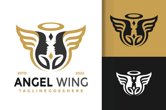 Angels Wings Logo Design, brand identity logos vector, modern logo, Logo Designs Vector Illustration Template