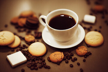 cup of coffee and cookies