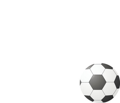 Black and white soccer ball close-up isolated on white background. Football  equipment. Vector illustration