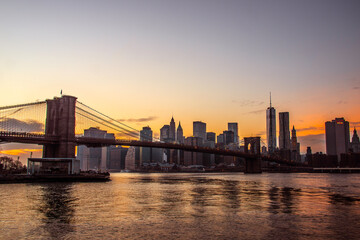 city bridge at sunset