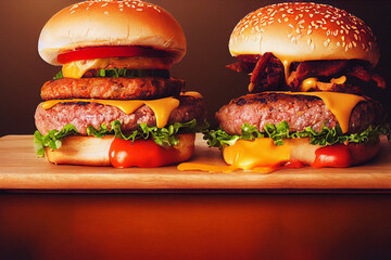 hamburger on a plate
