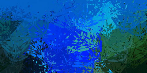 Dark Blue, Green vector background with polygonal forms.