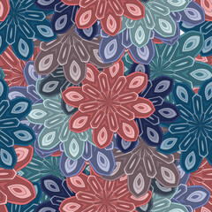 Fototapeta na wymiar Abstract seamless pattern with mandala flower. Mosaic, tile. Floral background.