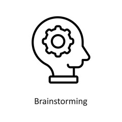 Brainstorming Outline Vector Icon Design illustration on White background. EPS 10 File
