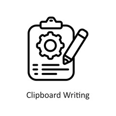 Clipboard Writing Outline Vector Icon Design illustration on White background. EPS 10 File