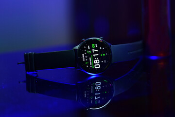 smart watch on black background 