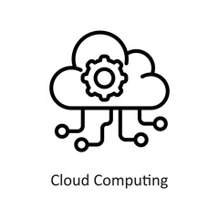 Cloud Computing Outline Vector Icon Design illustration on White background. EPS 10 File