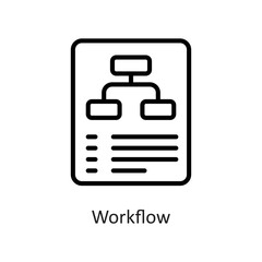 Workflow Outline Vector Icon Design illustration on White background. EPS 10 File