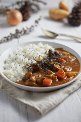 homemade pork curry japanese style with rice