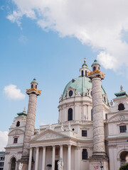 Karlskirche in Vienna, Austria on a sunny afternoon