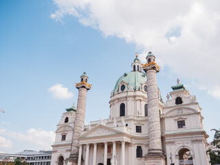 Fototapeta na wymiar Karlskirche in Vienna, Austria on a sunny afternoon