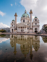Naklejka premium Karlskirche in Vienna, Austria on a sunny afternoon