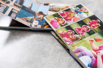 Photobook Album with Travel Photo on Table