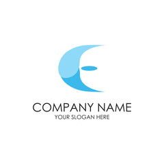 Obraz premium simple initial water logo premium