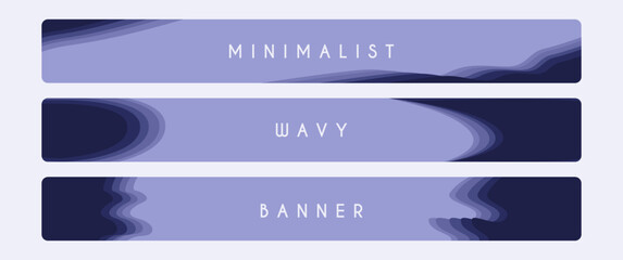 Set of modern wavy banner vector design concept, abstract wavy banner set, used for banner, card, background, graphical resources
