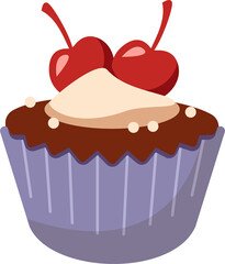 Cherry chocolate cupcake icon