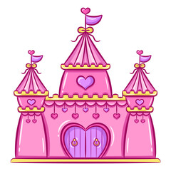 printable cute castle drawing object flash card