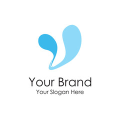 simple initial water logo premium