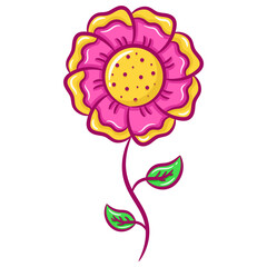 printable cute flower drawing object flash card