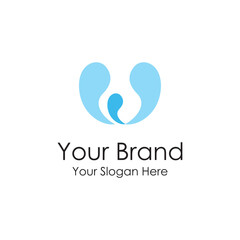 simple initial water logo premium