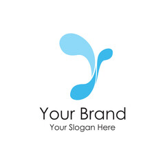 simple initial water logo premium