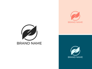 ILLUSTRATION LETTER N LEAF MODERN LOGO ICON DESIGN VECTOR