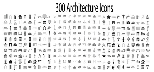 300 architectonics business icons set in flat style for any design vector illustration