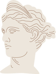 Antique bust sculpture Vintage Architecture. Vector illustration
