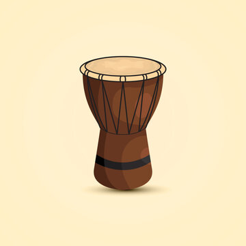 A common percussion instrument in Central Asia and Anatolia. Darbuka Vector illustration.
